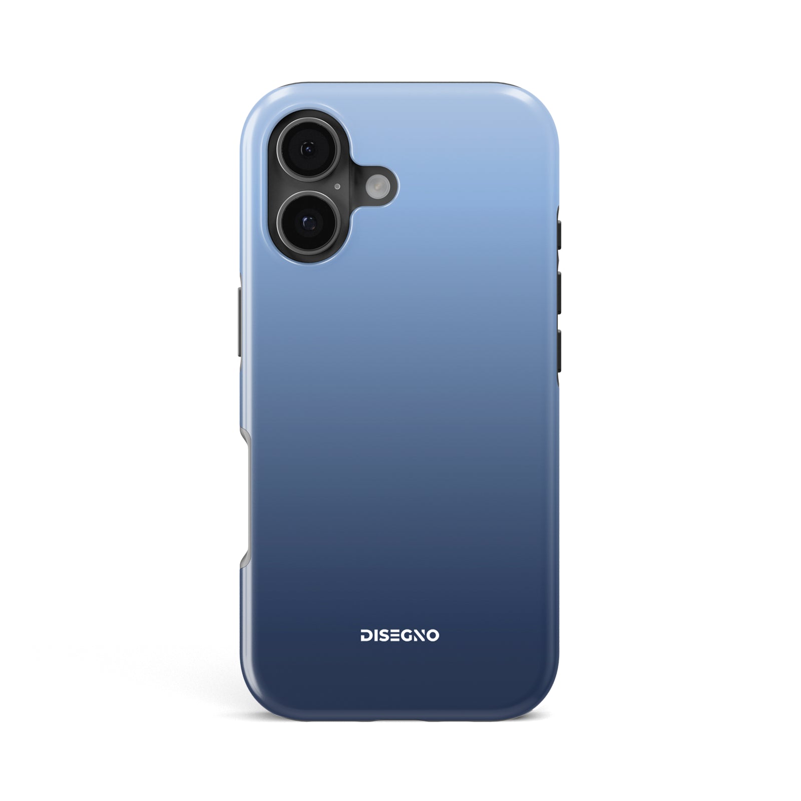 Indigo tough MagSafe case for iPhone 17 with light blue to deep navy gradient