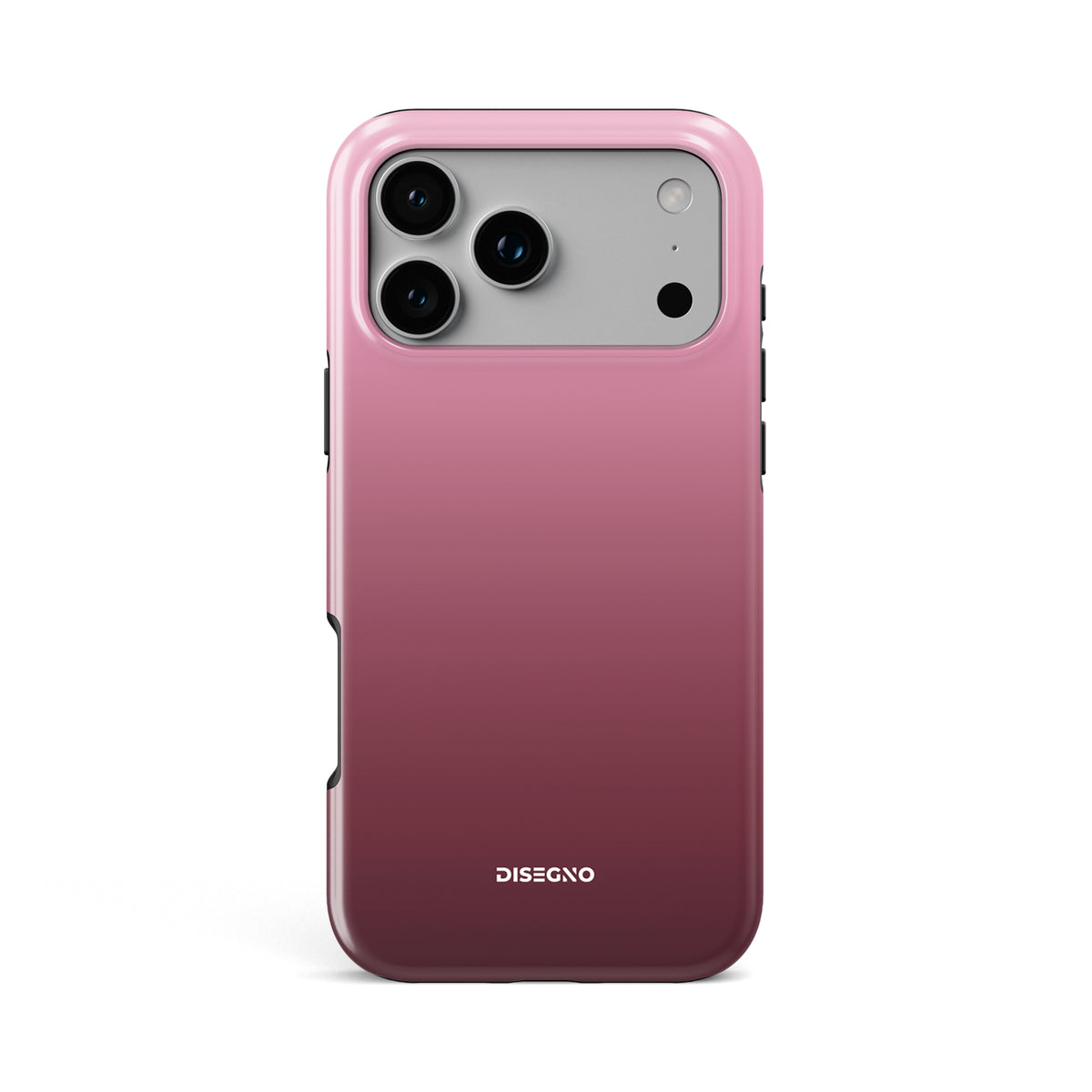 Rose tough MagSafe case for iPhone 17 Pro Max with soft pink to deep burgundy gradient