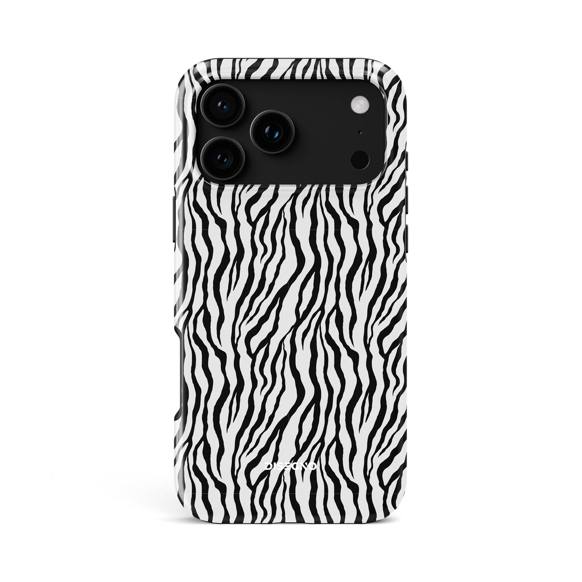 Zebrato tough MagSafe case for iPhone 18 Pro Max with black zebra stripes on white