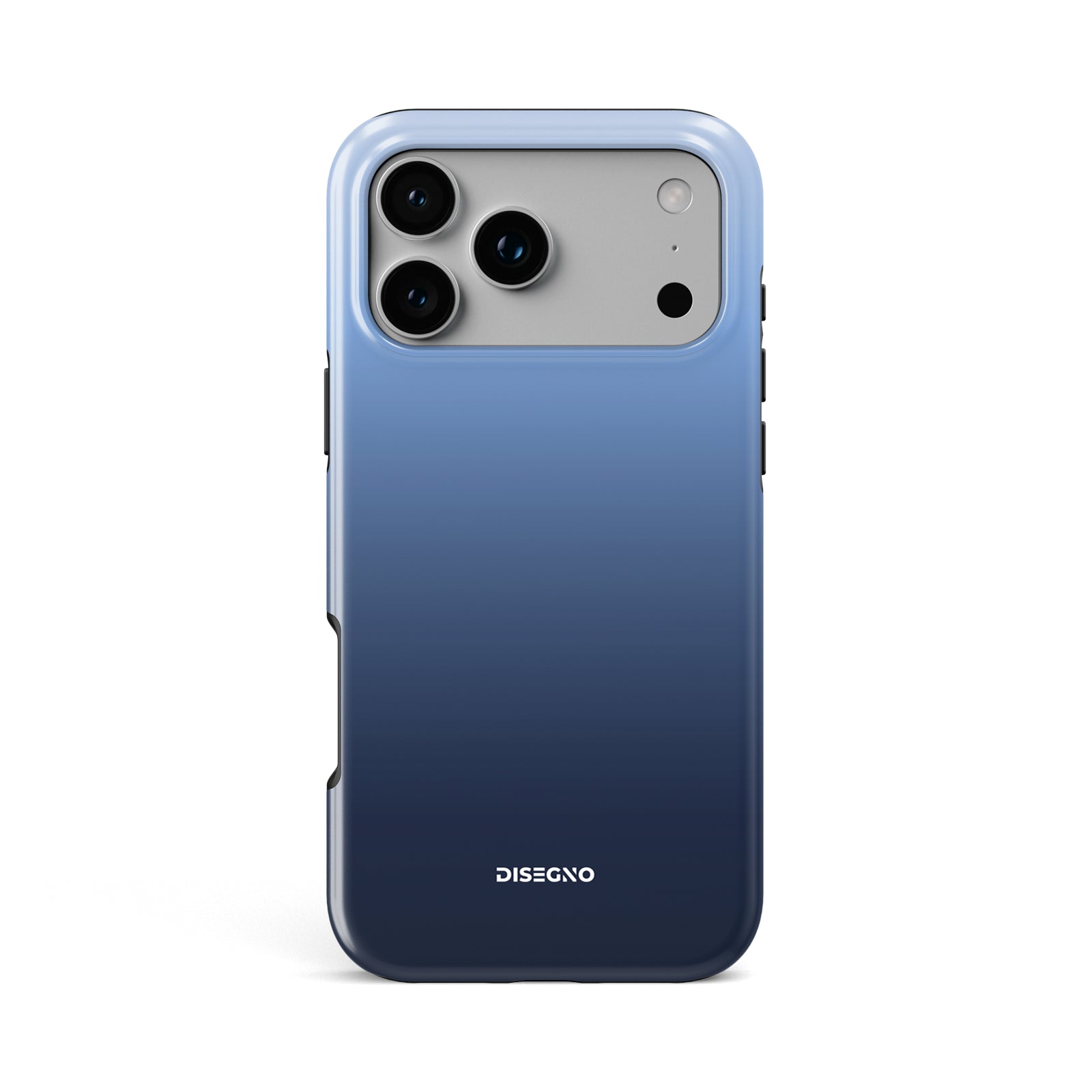 Indigo tough MagSafe case for iPhone 17 Pro Max with light blue to deep navy gradient