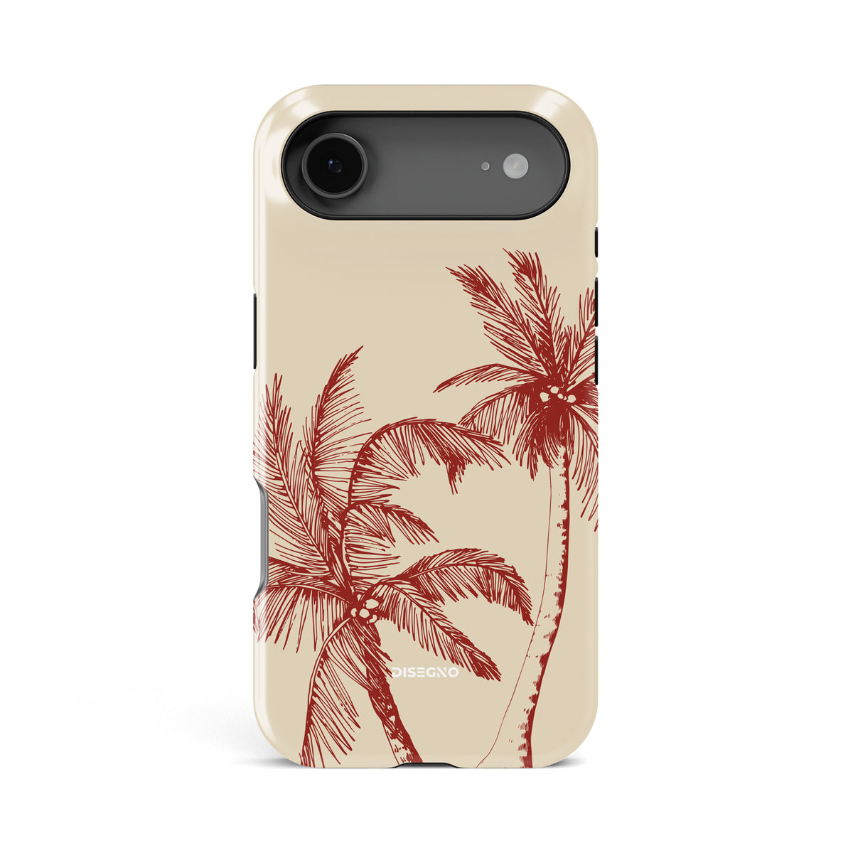 La Isla tough MagSafe case for iPhone 17 Air with burgundy palm trees on cream