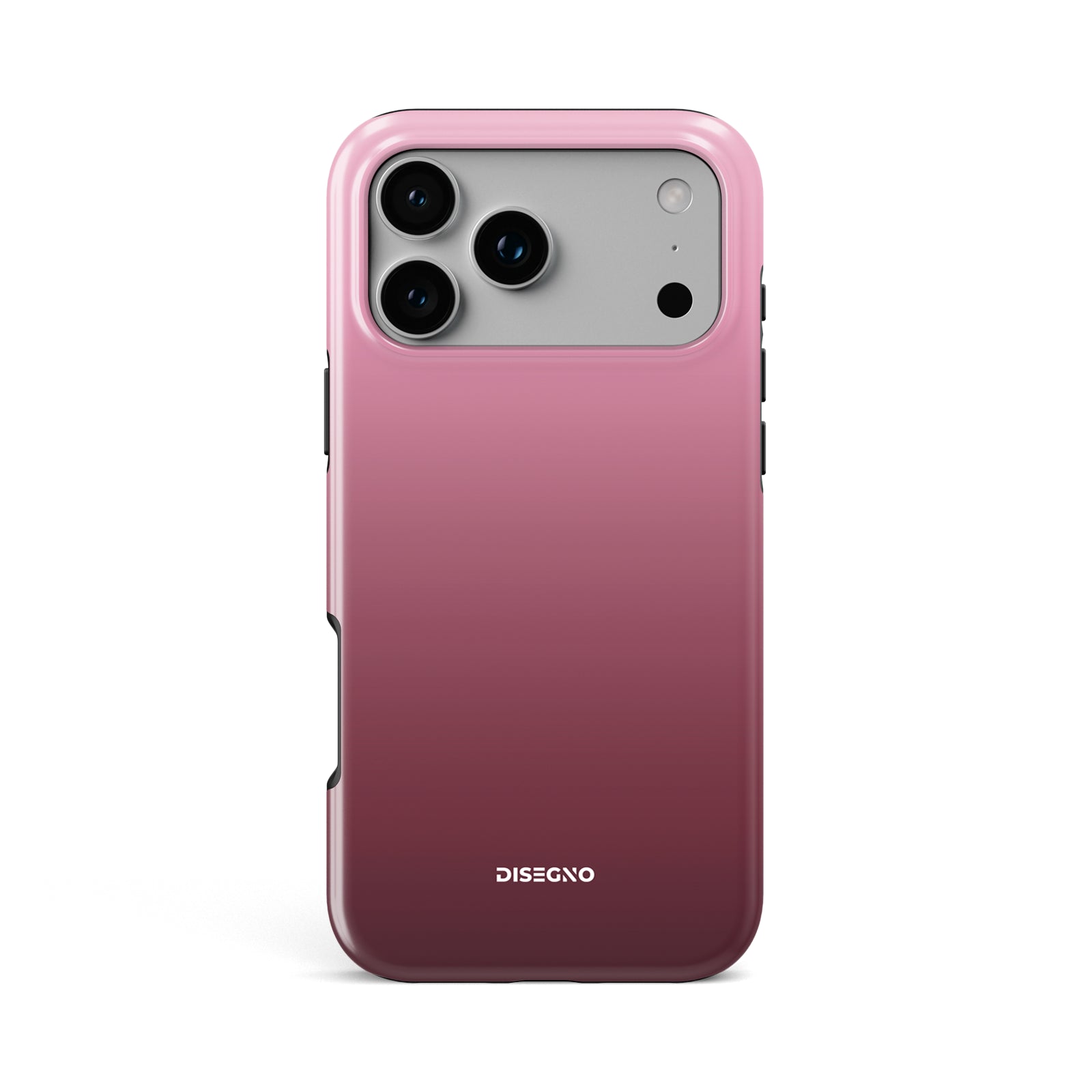 Rose tough MagSafe case for iPhone 17 Pro Max with soft pink to deep burgundy gradient