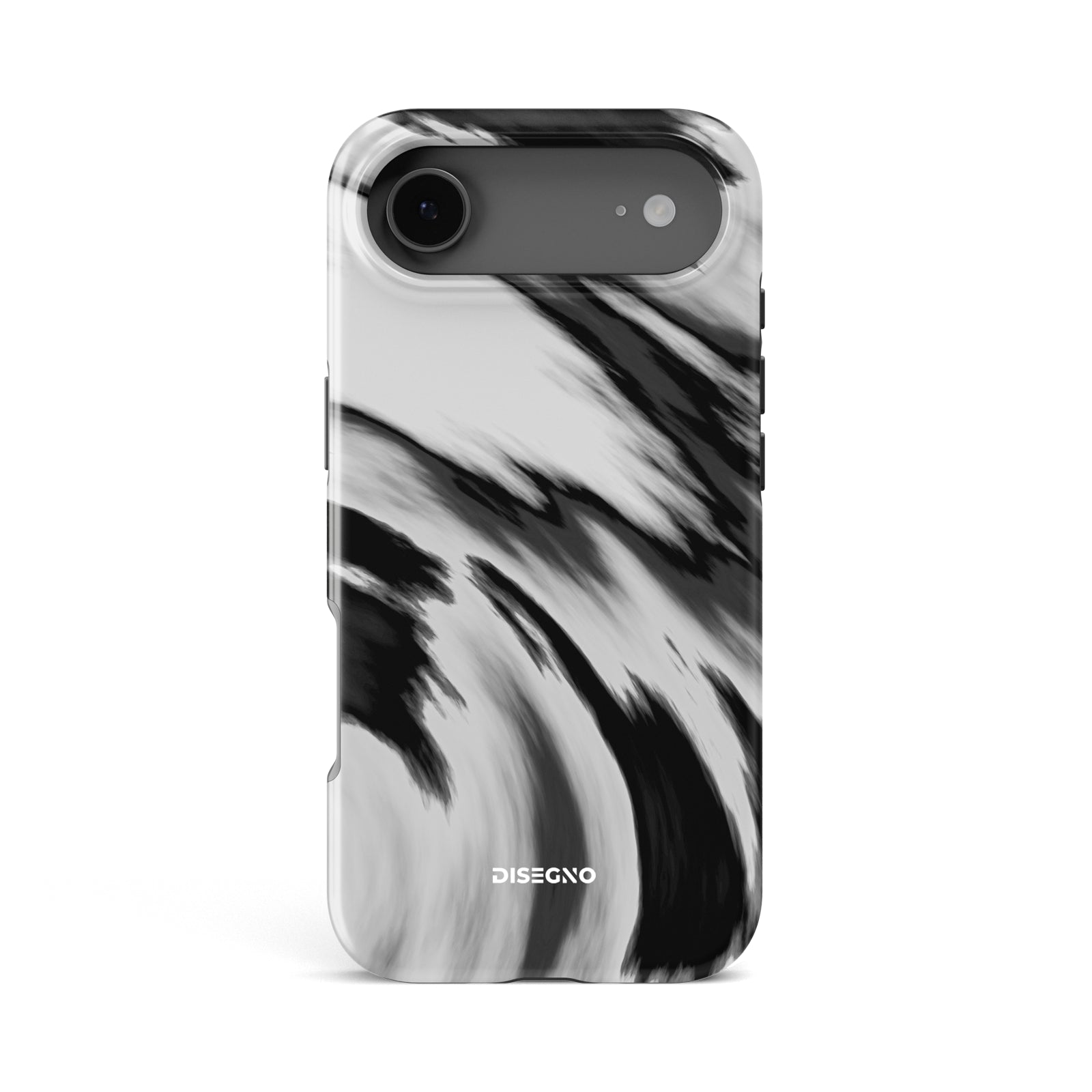 Vento tough MagSafe case for iPhone 17 Air with black brushstroke print on white